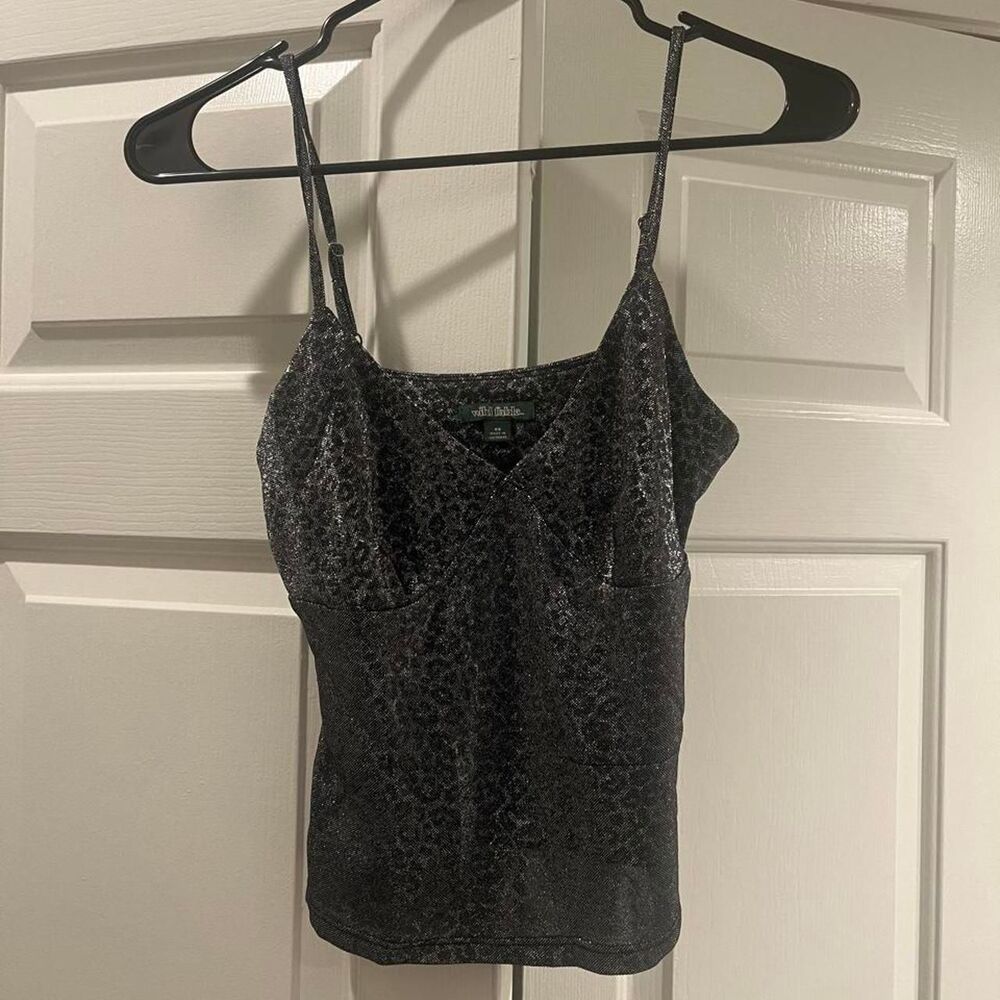 Wild-fable Women's Grey and Silver Crop-top